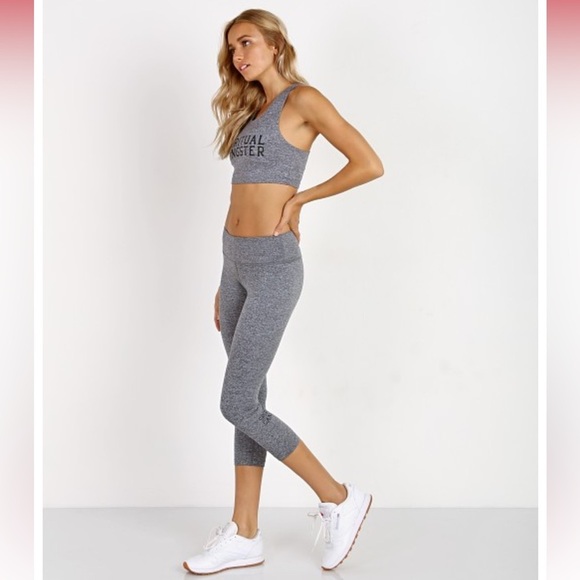 Spiritual Gangster SG Power Crop Legging Heather Grey Size Small - Picture 1 of 7